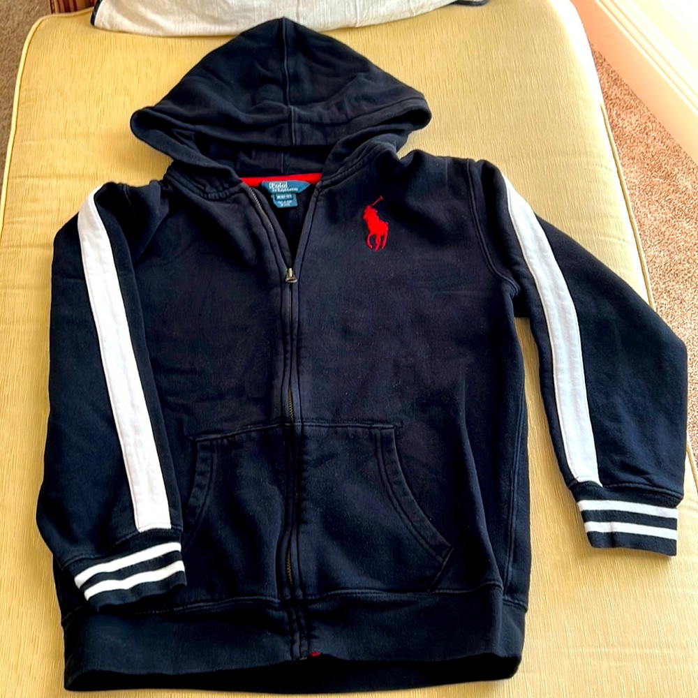 EUC Polo Hoodie in Washed Black Sz M 10-12
